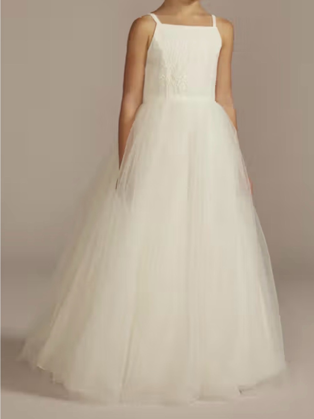 David's Bridal Ivory Tulle Ball Gown for Girls